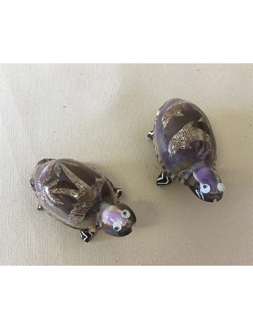 Tortue gravée dauphin ou palmier 8cm