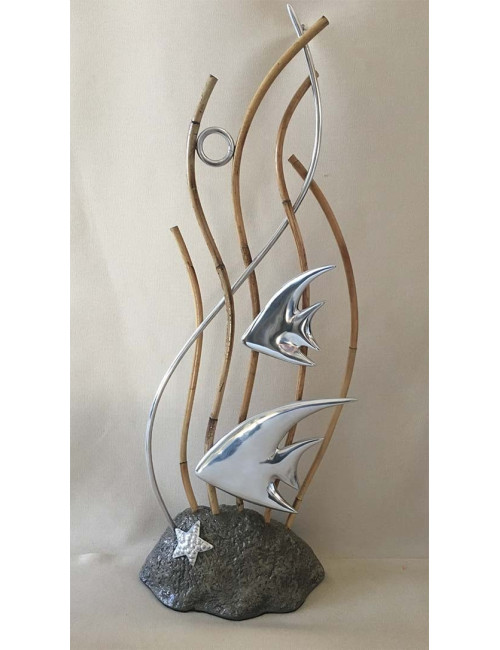 FOND MARIN BAMBOU 20x45cm SUR SOCLE par 1