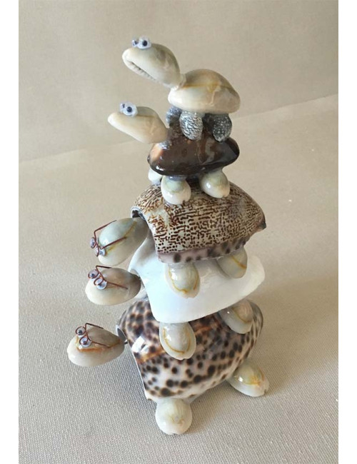 5 tortues empilées 15cm