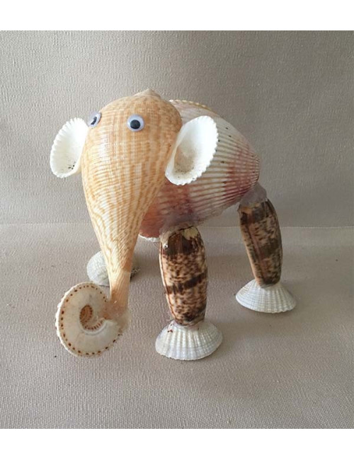 Eléphant en coquillages 12 cm