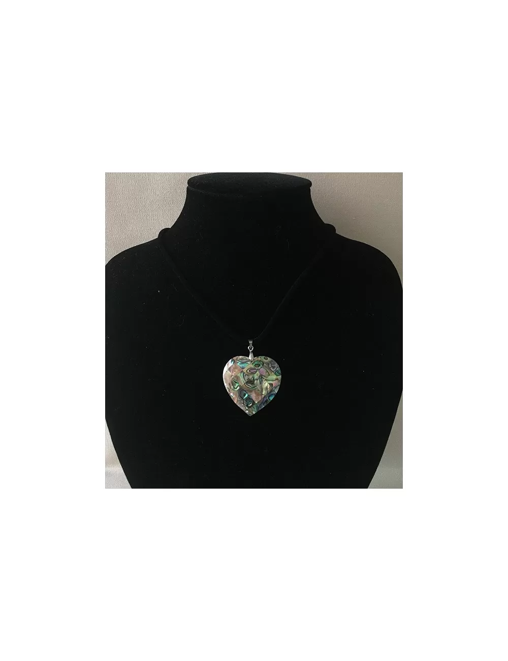 Pendentif coeur abalone paua
