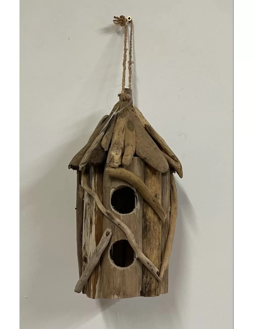 Nichoir à oiseaux bois flotté 30cm
