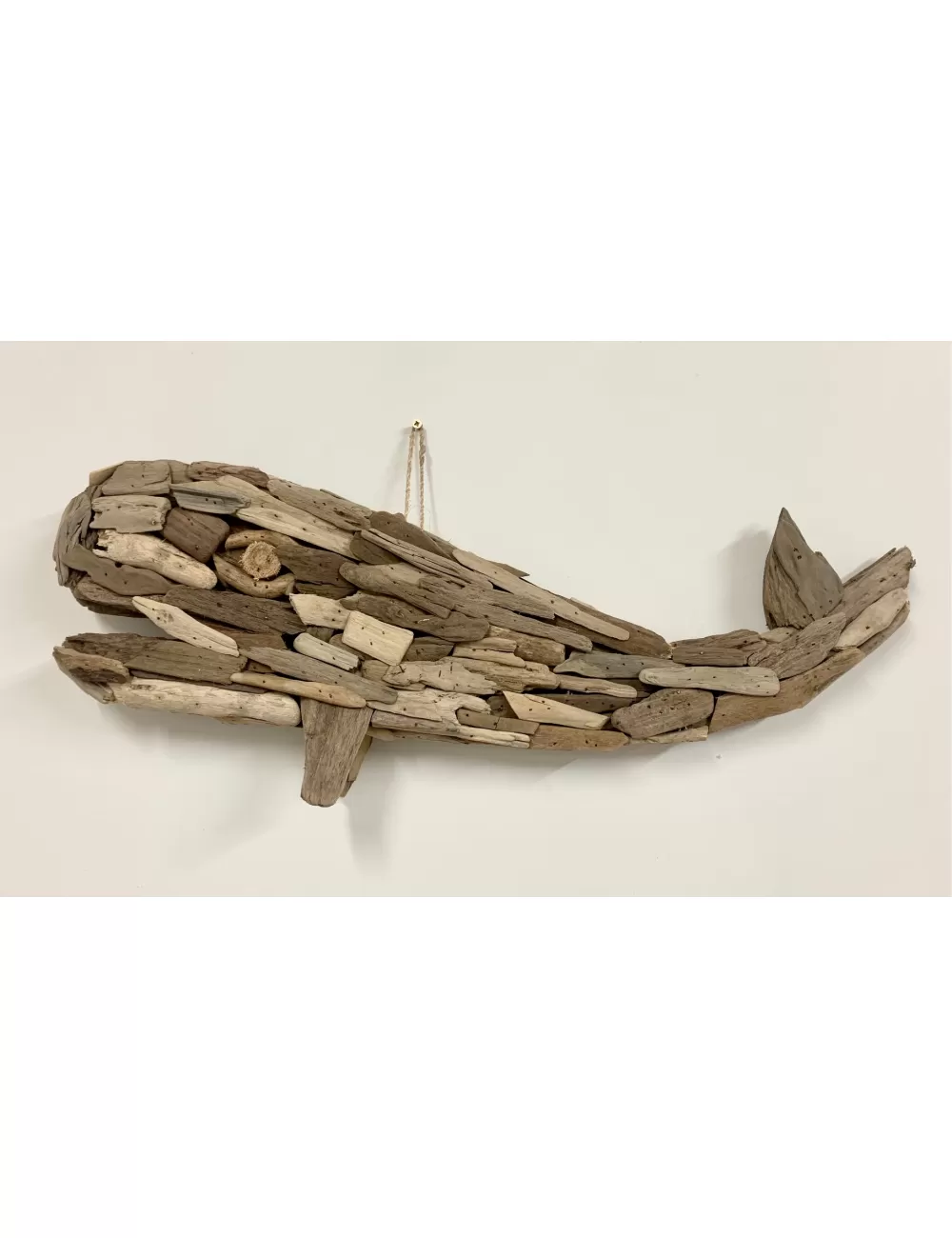 Baleine en bois flotté naturelle 61cm