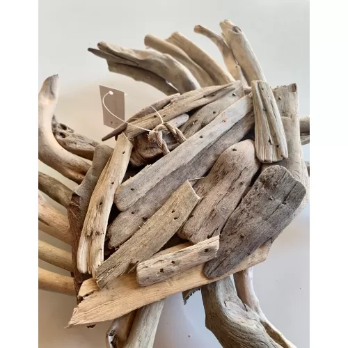 Crabe en bois flotté naturel 30 cm