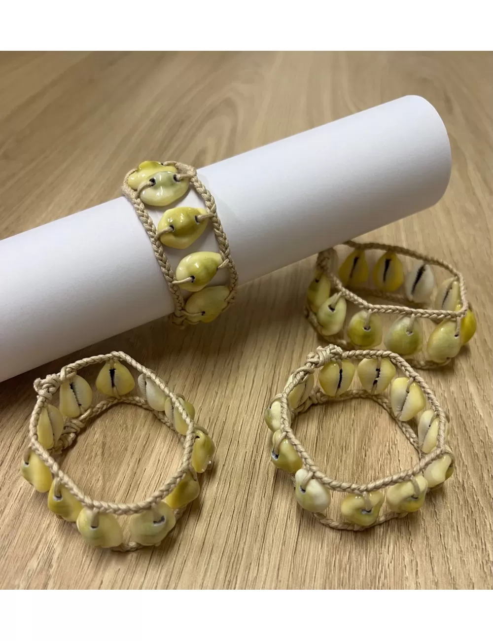 Rond de serviette porcelaine & corde (lot de 6)