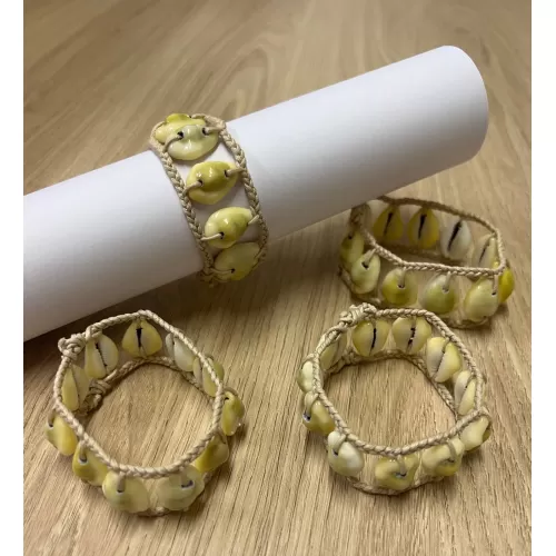 Rond de serviette porcelaine & corde (lot de 6)