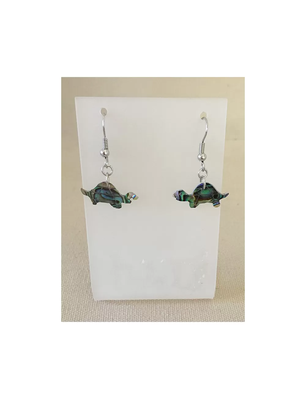 Boucles d'oreilles crochet tortue abalone