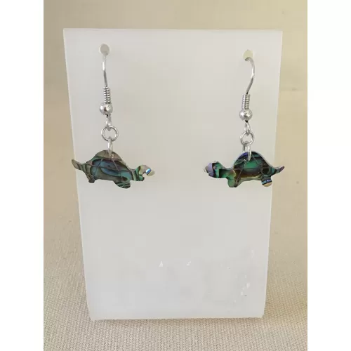 Boucles d'oreilles crochet tortue abalone
