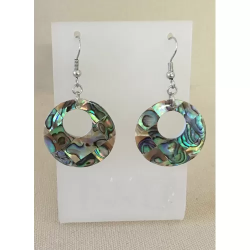Boucles d'oreilles crochet rond évidé abalone