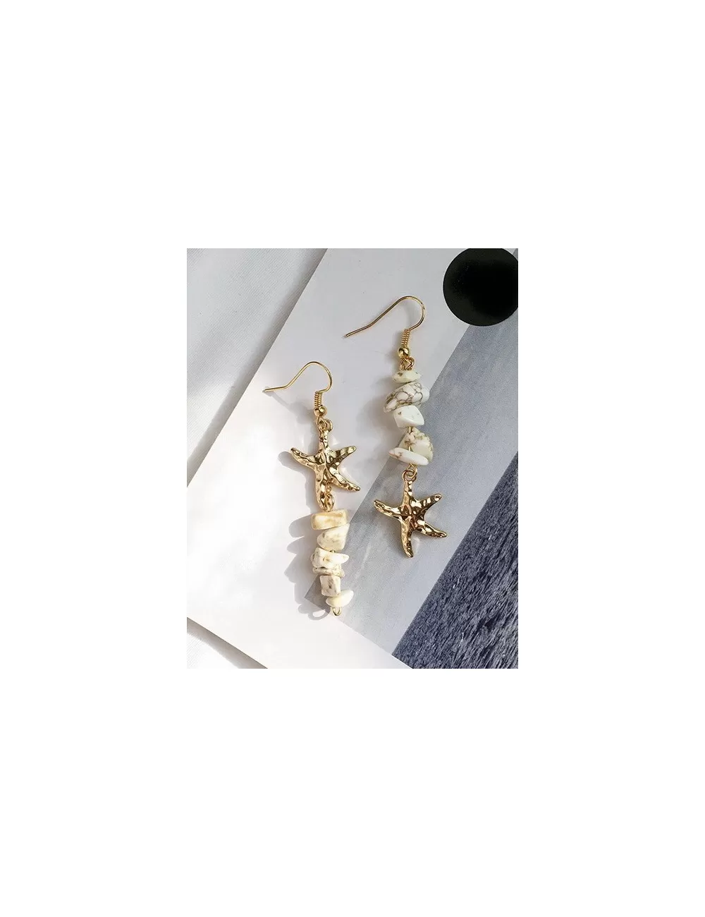 Boucle Oreille Dorée éclat de Coquillages