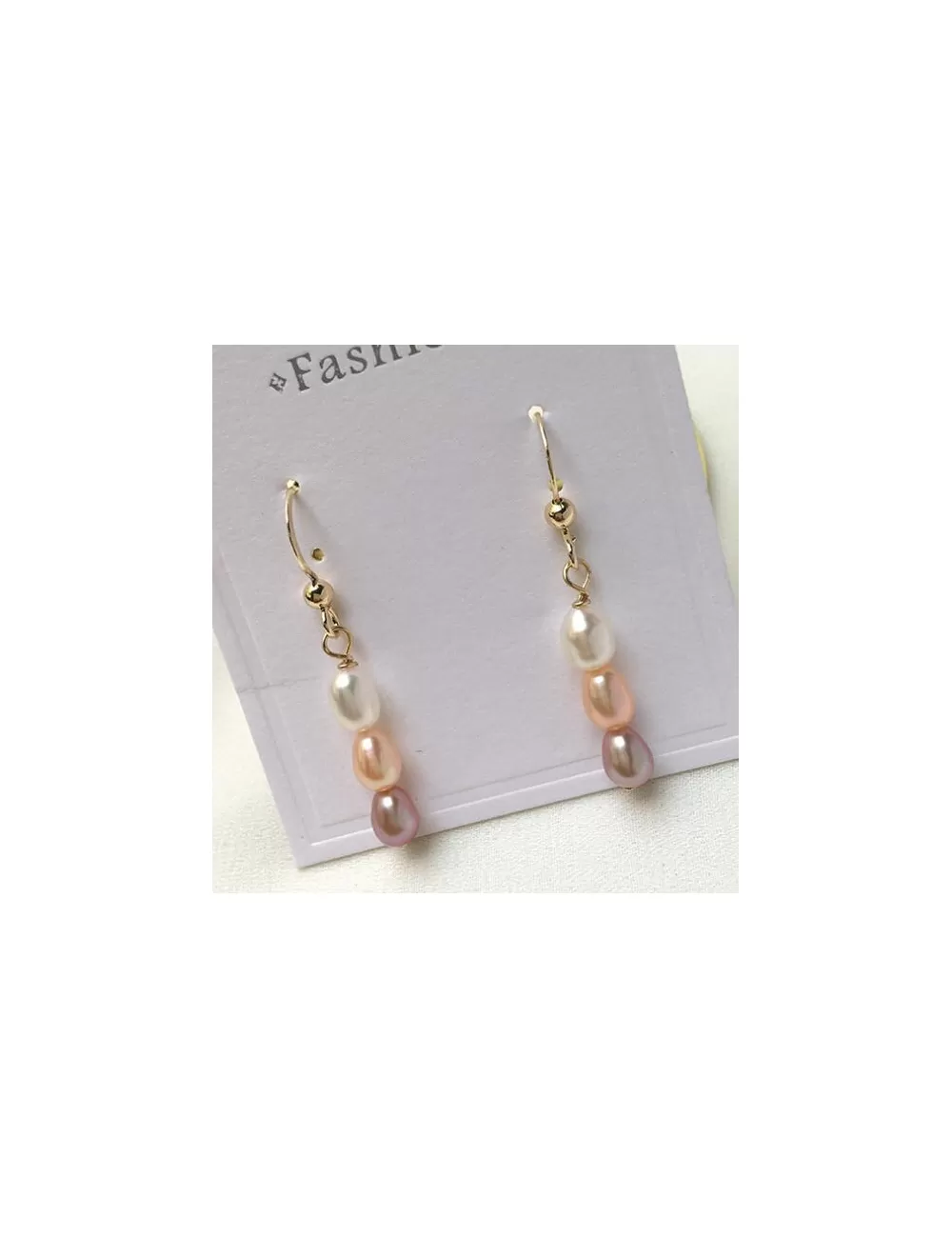 Boucles d'oreilles perles d'eau douce 3 couleurs