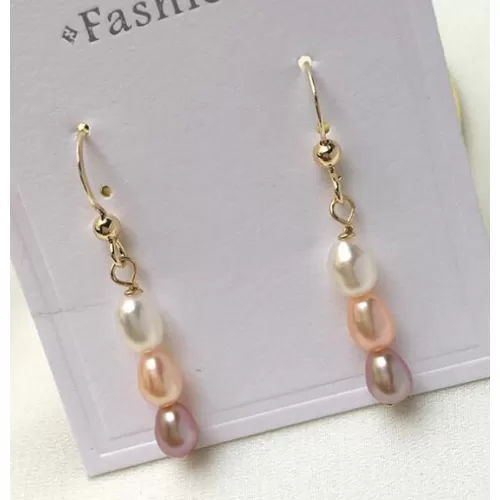 Boucles d'oreilles perles d'eau douce 3 couleurs
