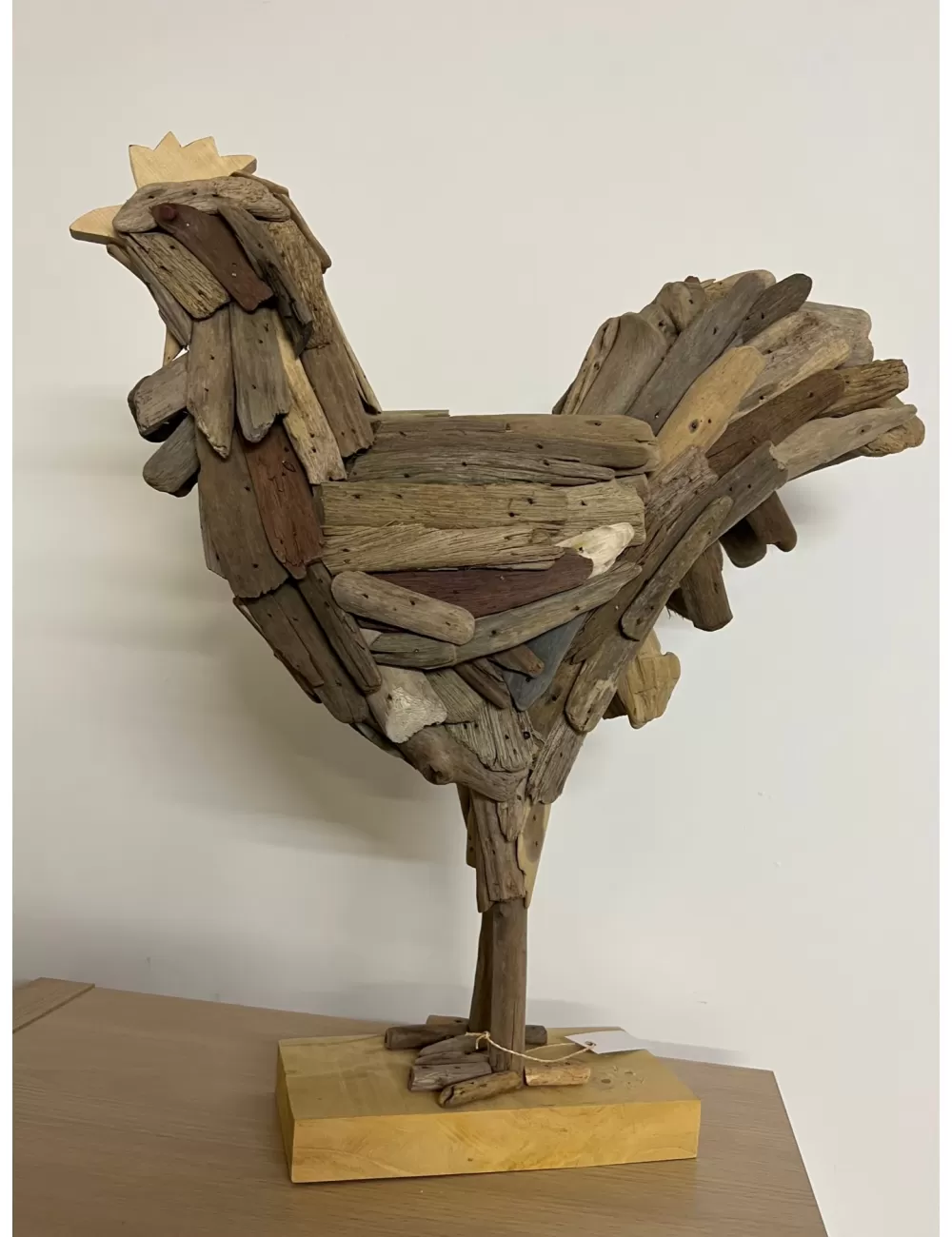 Coq bois flotté à poser H44xL40cm