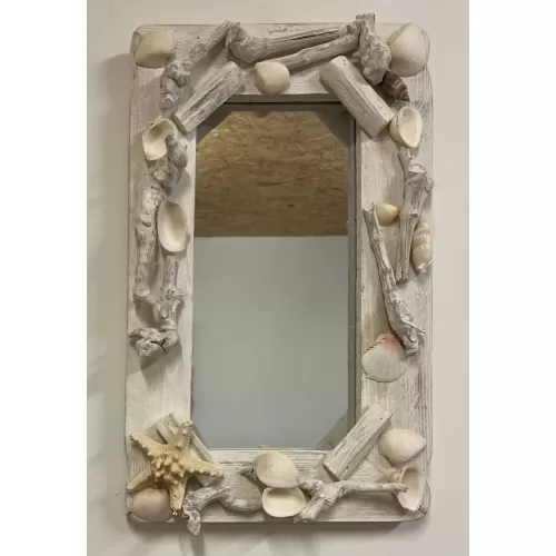 Miroir rectangle bois flotté 55x45cm