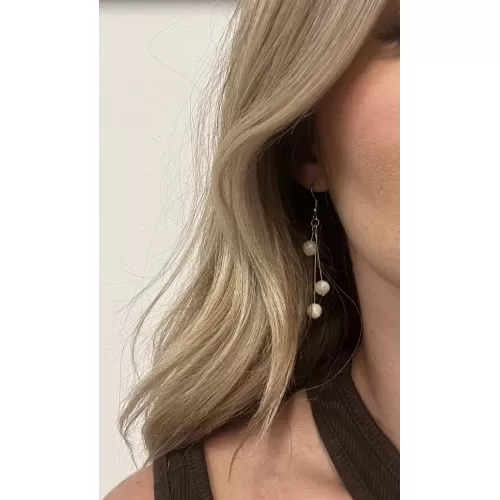 Boucles d'oreilles 3 brins perles marmoratus