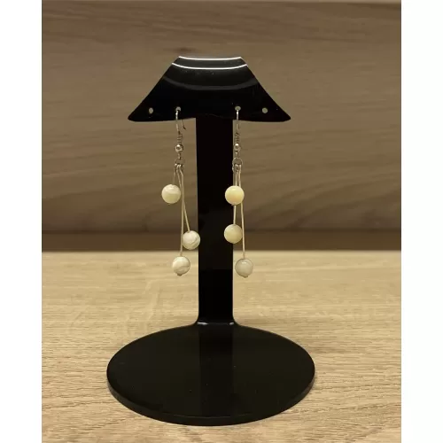 Boucles d'oreilles 3 brins perles marmoratus