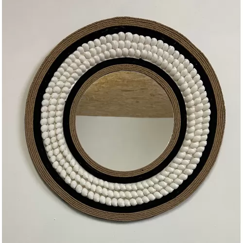 Miroir coquillages bubbles et corde 50cm