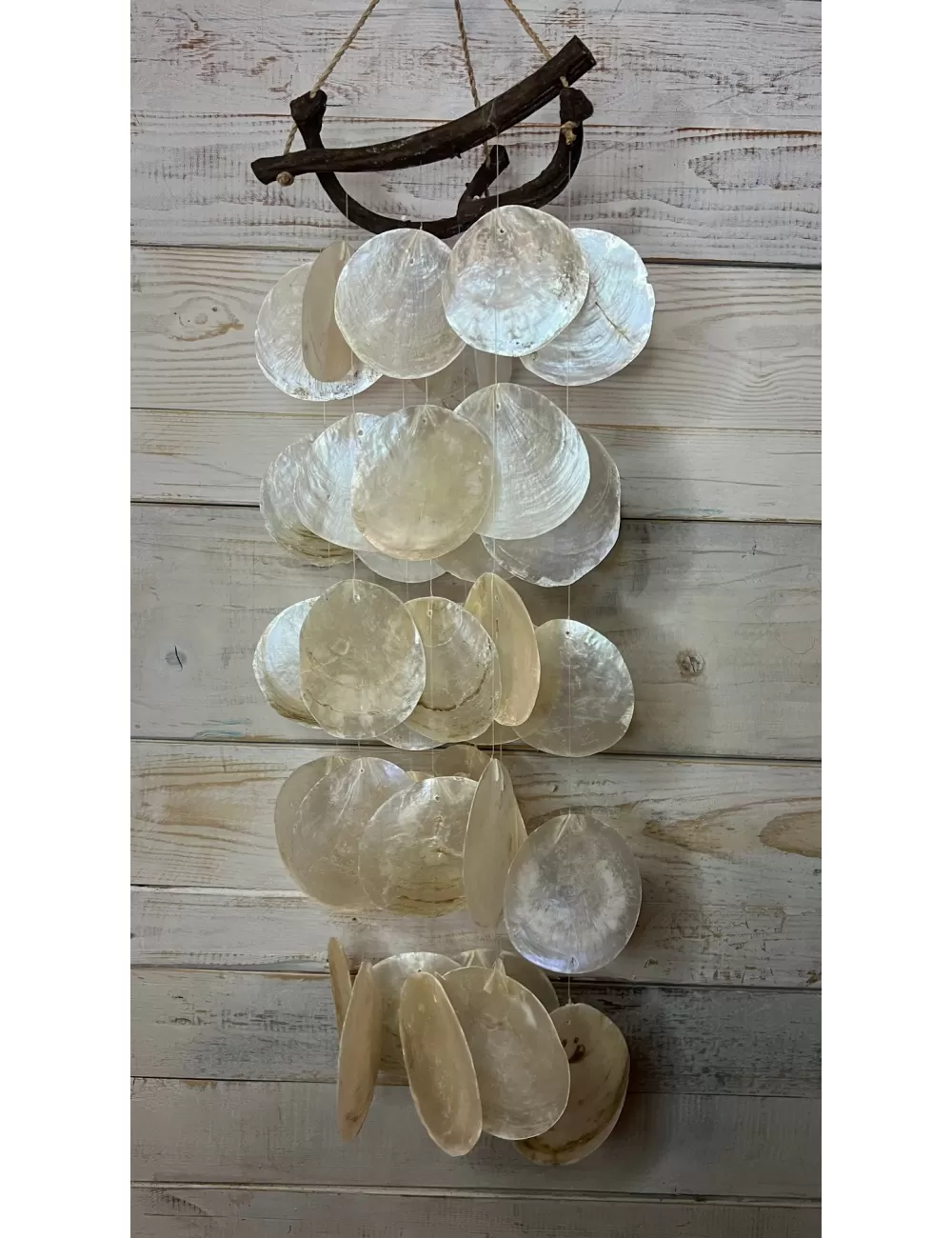 Triangle capiz & bois 60cm