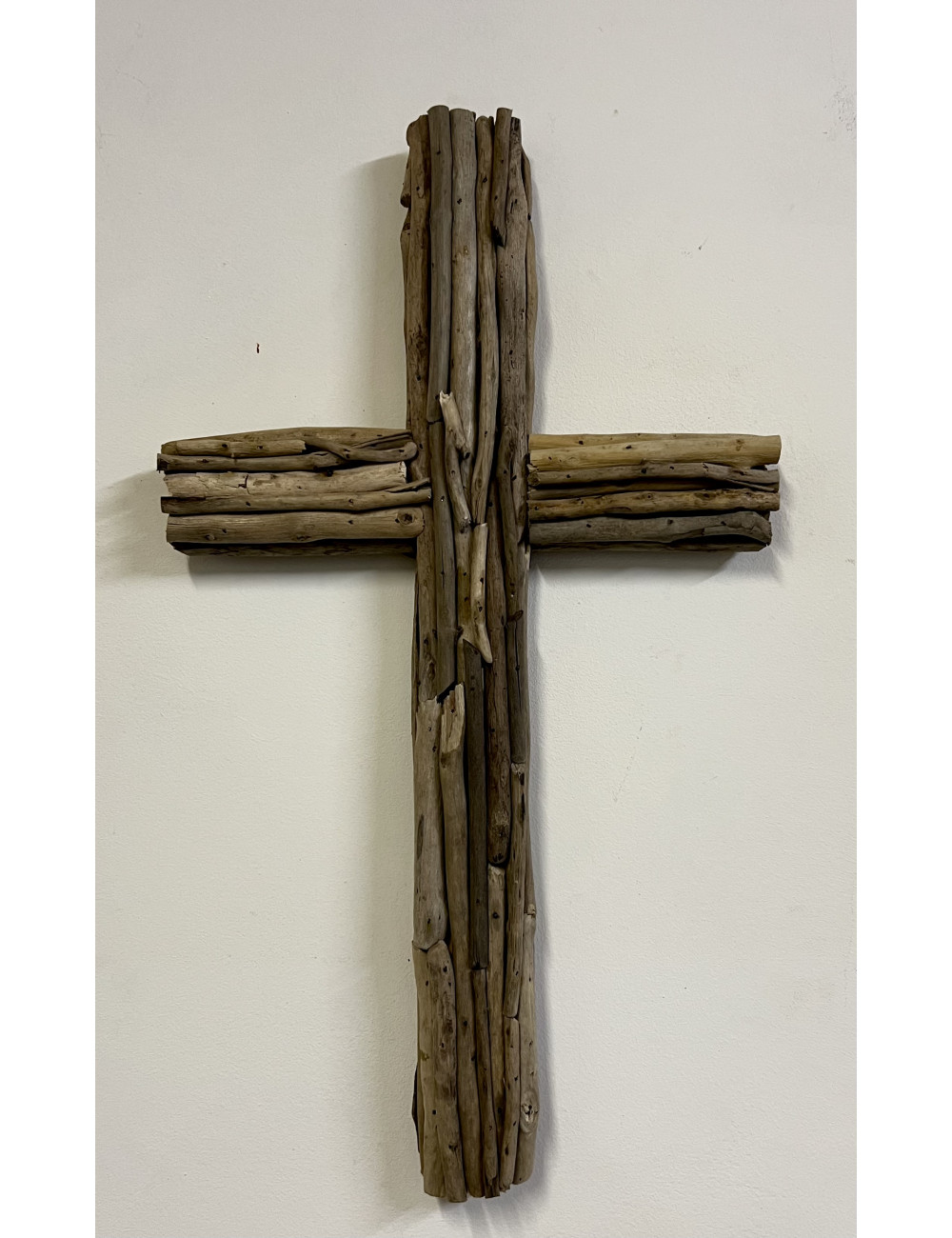 Croix bois flotté 48cm