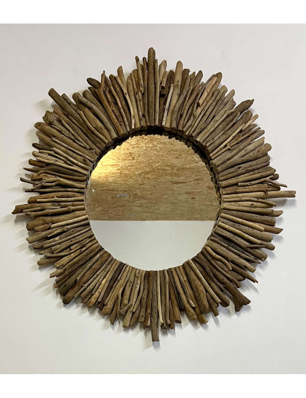 Miroir rond bois flotté 70cm