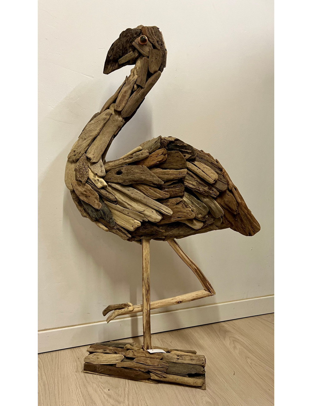 Flamand rose à poser bois flotté 87cm