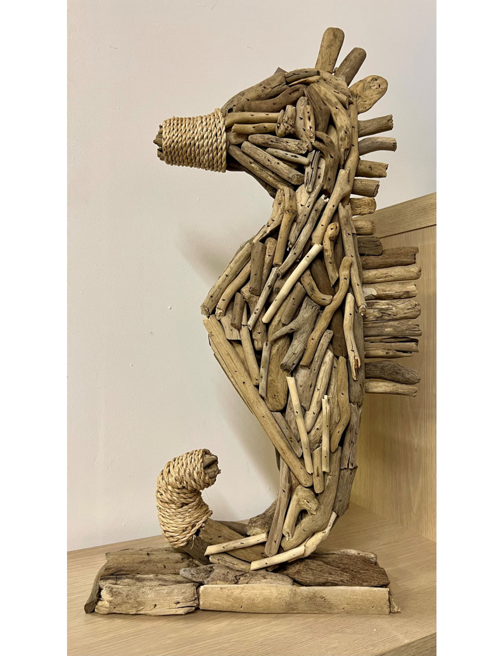 Hippocampe à poser bois flotté 54cm