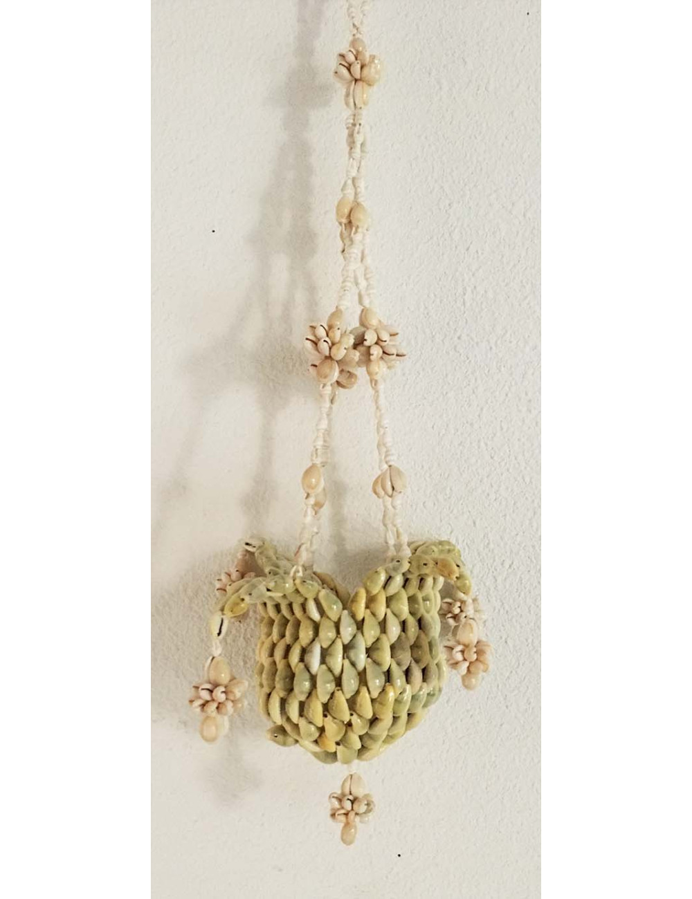 Porte plante à pendre en coquillages 60cm