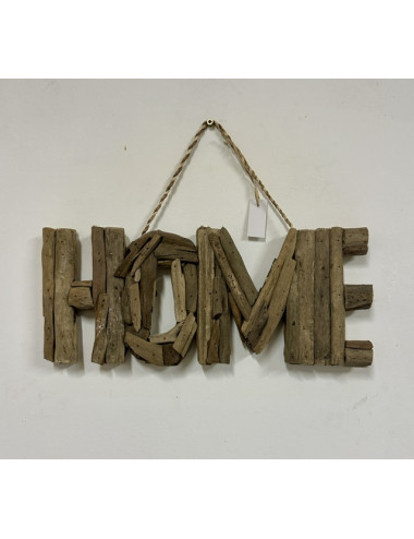 Motif "HOME" bois flotté 37cm