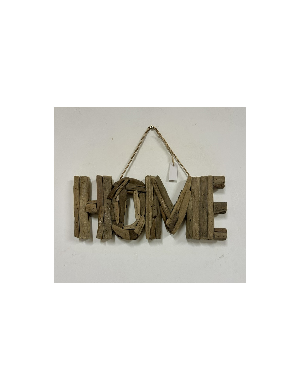 Motif "HOME" bois flotté 37cm