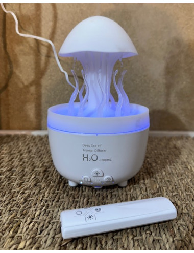 Méduse diffuseur 20cm +huile essentielle vanille & télécommande