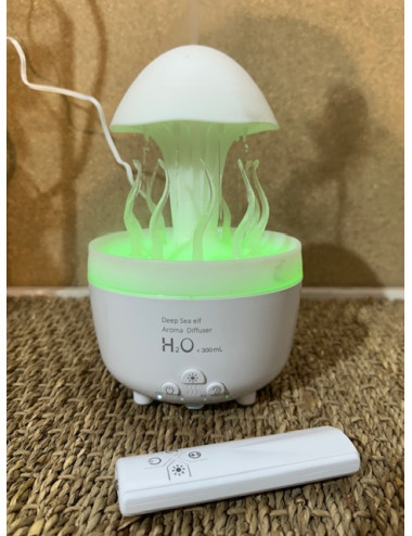 Méduse diffuseur 20cm +huile essentielle vanille & télécommande